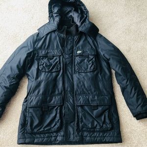 Lacoste navy coat in size 54.